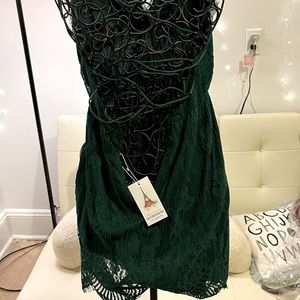 Emerald green lace dress size small